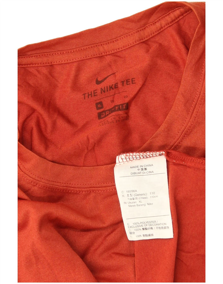 NIKE Hombre Dri Fit Camiseta Top XL Naranja Poliéster