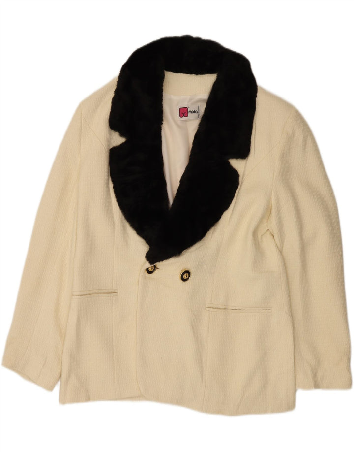 Chaqueta blazer vintage para hombre IT 48 Medium Off White Colourblock