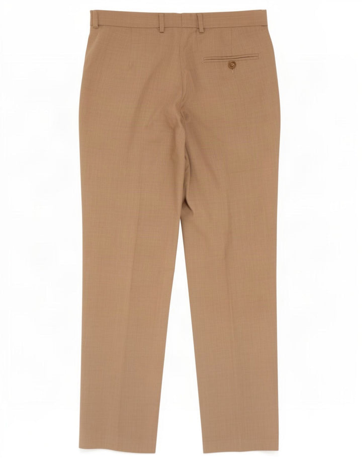 Marks & Spencer Pantalón de traje de corte regular para hombre W32 L31 Poliéster beige
