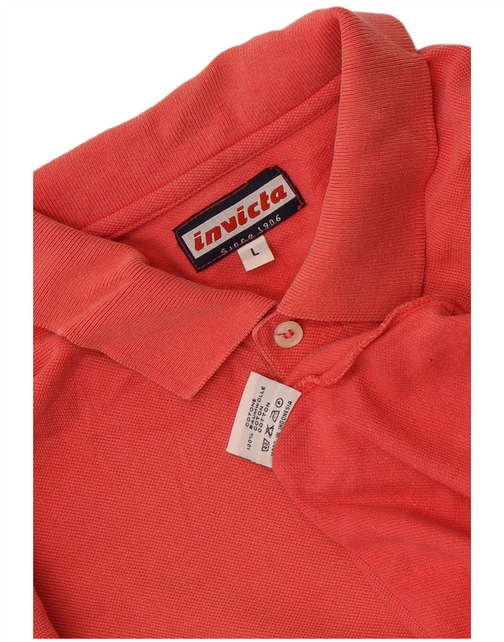 Polo Invicta de manga larga para hombre de algodón rojo grande