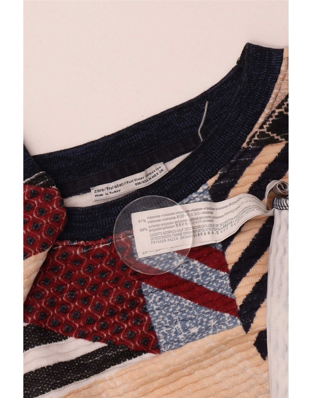 Zara Mujer Loose Fit Sudadera Jumper UK 44 Mediano Multicolor