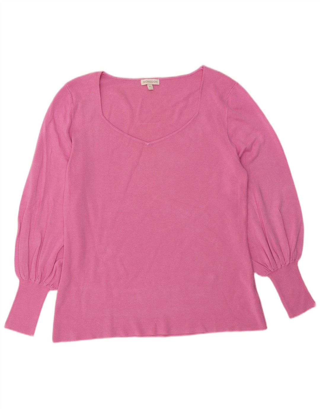 MONSOON Jersey con cuello en V para mujer UK 40 XL Viscosa rosa