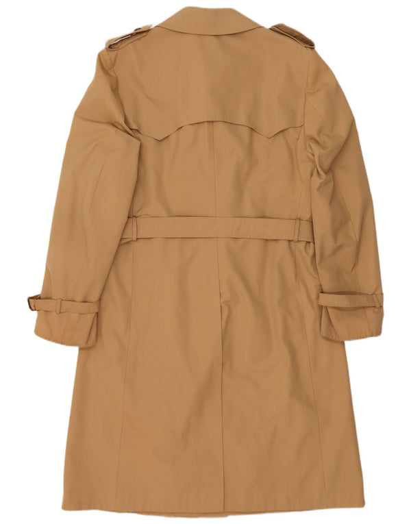 Vintage hombres doble pecho gabardina Reino Unido 38 medio beige