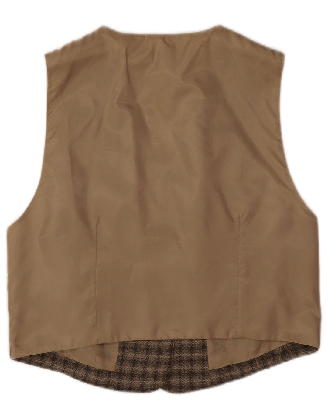 Chaleco vintage para mujer EU 40 Poliéster a cuadros beige medio