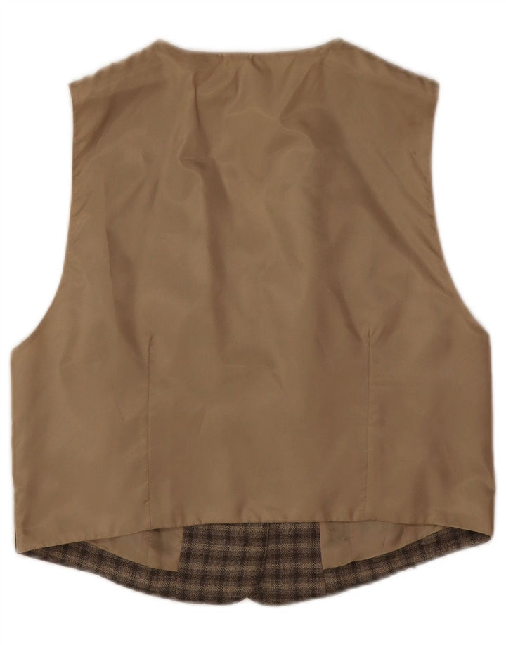 Chaleco vintage para mujer EU 40 Poliéster a cuadros beige medio