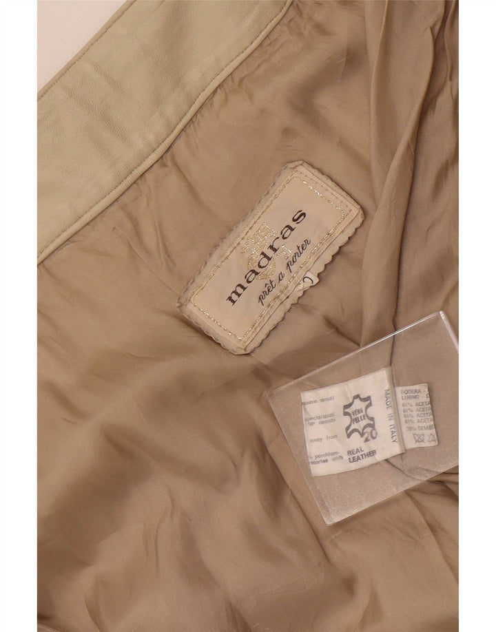 Falda de cuero para mujer Pret-a-Porter IT 40 Small W26 Beige