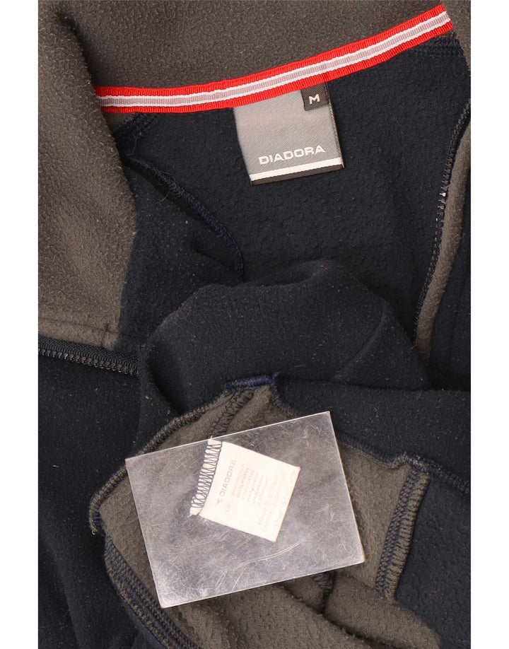 Diadora Hombre Jersey De Polar Con Cremallera En El Cuello Medio Azul Marino Poliéster Colorblock