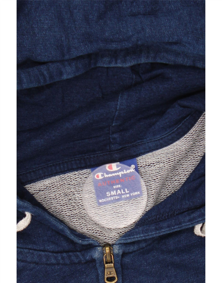 CHAMPION Suéter con capucha y cremallera gráfica para hombre Pequeño Azul marino