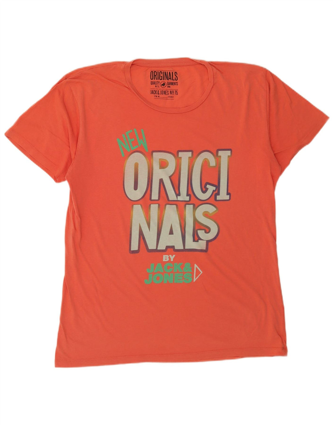 Jack & Jones Camiseta gráfica para hombre Top 2XL Naranja