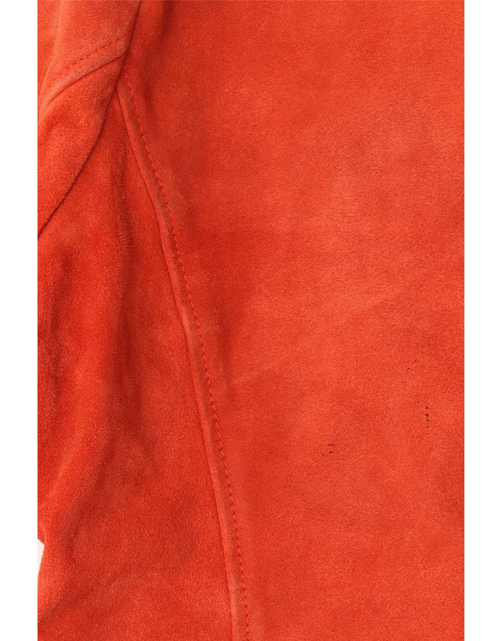 Topshop Chaqueta motera de ante para mujer UK 46 Large Pink Leather
