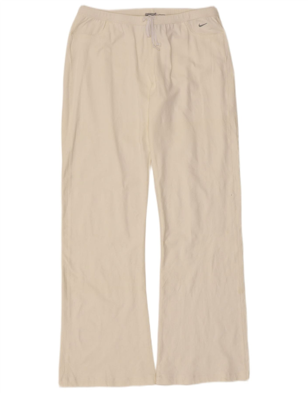 Nike - Pantalones de chándal acampanados para mujer, talla 44/16, talla grande, nailon blanco roto