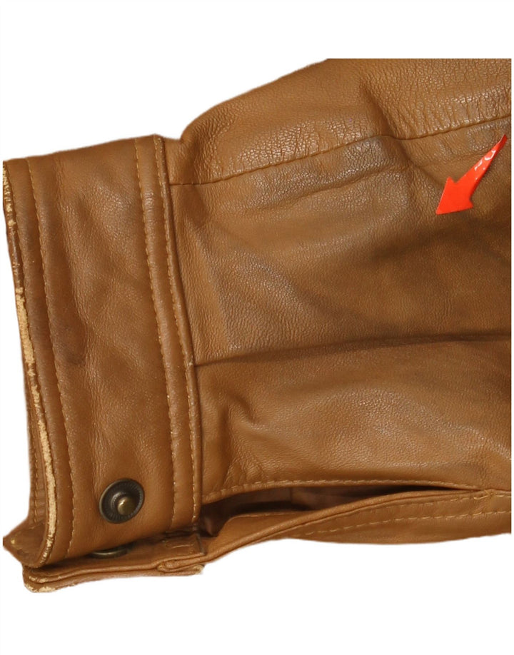 Vintage hombres bombardero chaqueta de cuero EU 50 cuero marrón grande