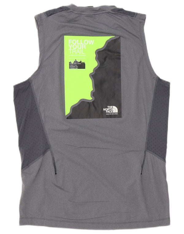 The North Face Hombre Gráfico Chaleco Top Pequeño Gris Poliéster Deportes