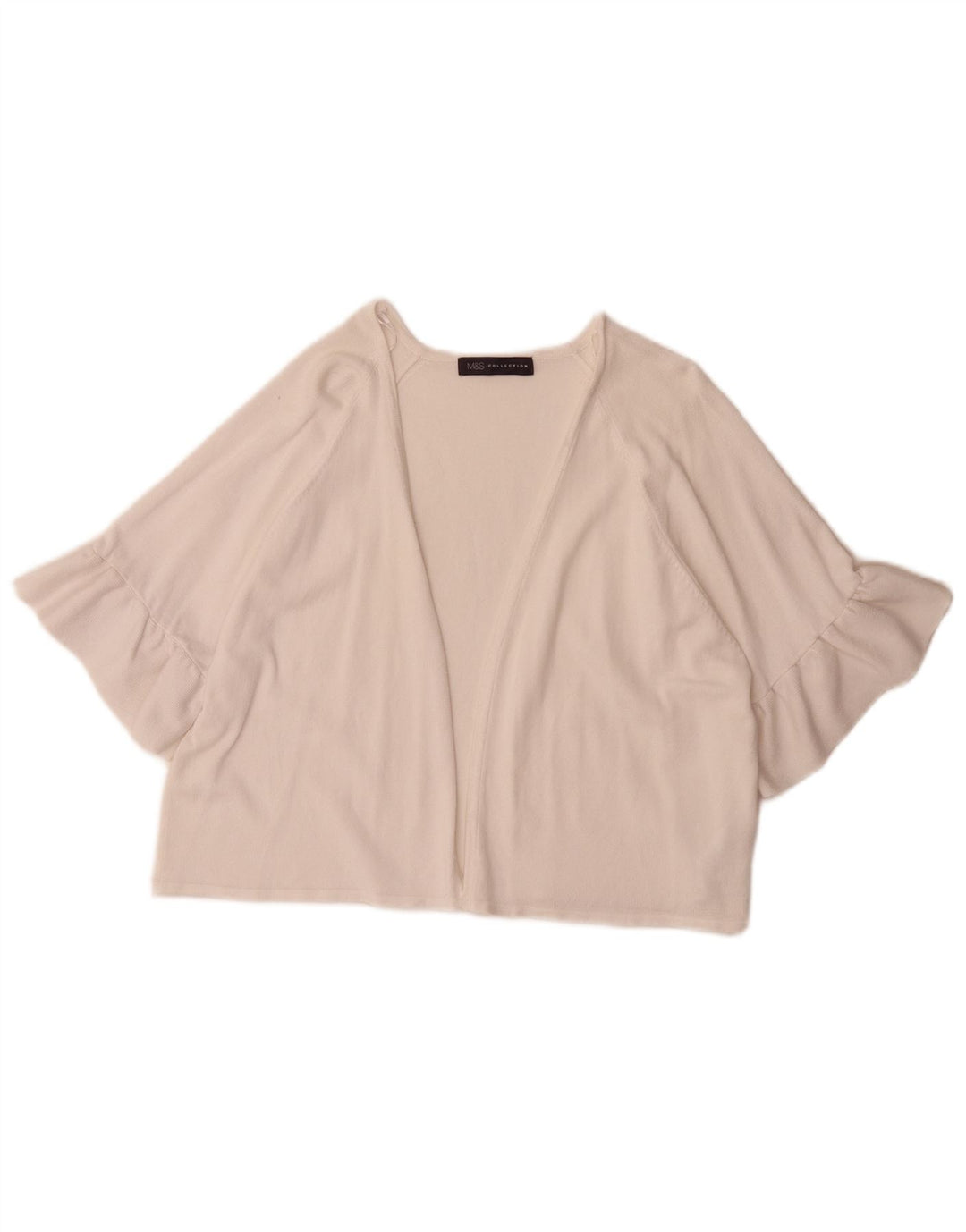 Marks & Spencer Top tipo bolero abierto para mujer UK 46 Viscosa blanca grande