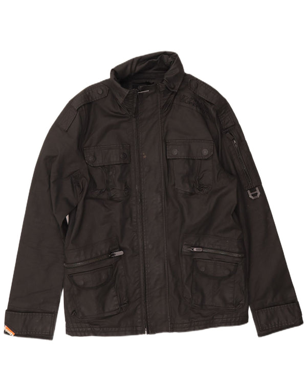 Superdry Chaqueta militar para hombre ES 44 2XL Algodón negro