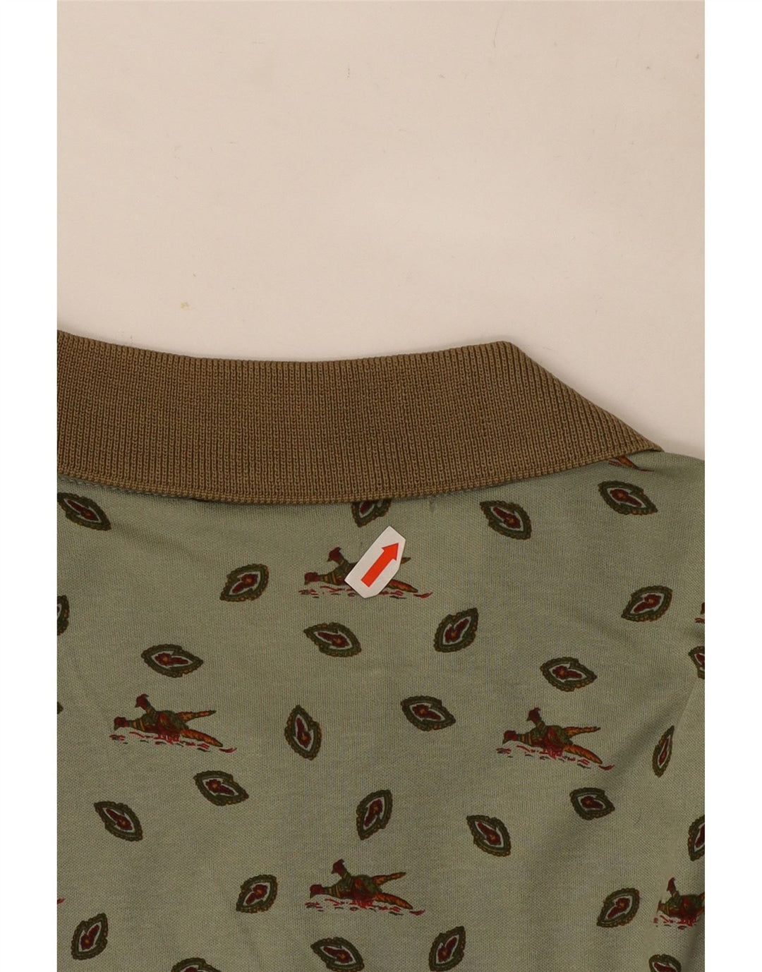 Polo Cacharel Hombre Con Estampado Abstracto Grande Caqui Algodón