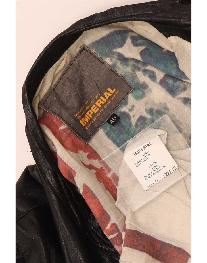 Imperial Mujer Biker Chaqueta De Cuero IT 48 XL Negro