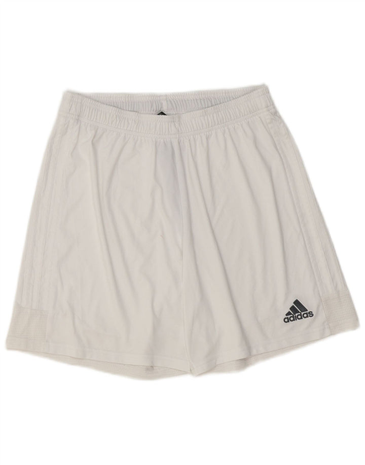 Adidas - Pantalones cortos deportivos Aeroready para hombre, poliéster blanco grande