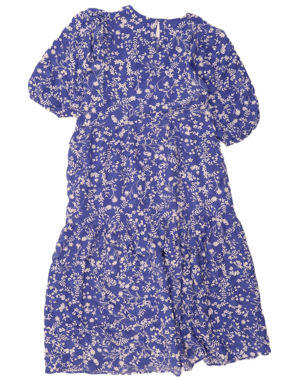 MARKS & SPENCER Vestido largo regular para mujer UK 46 Grande Azul Floral
