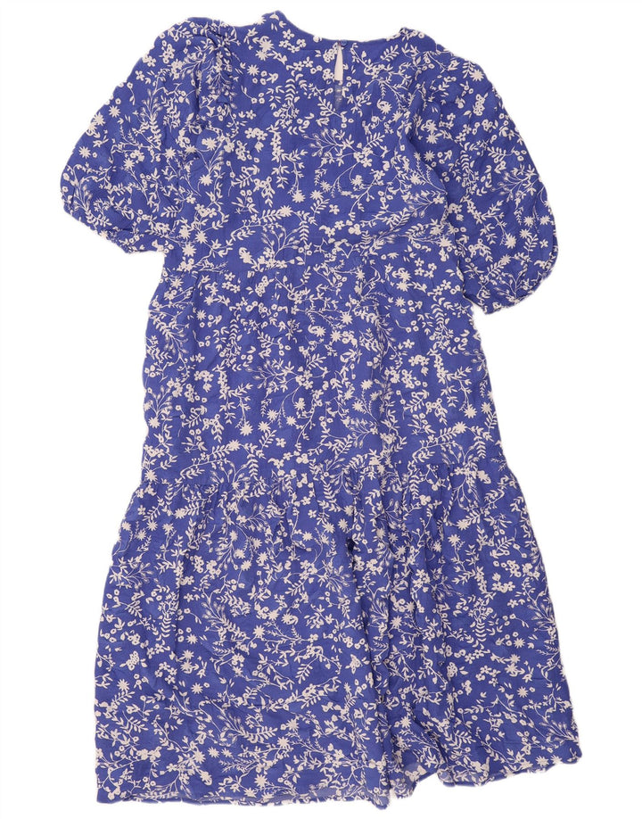 MARKS & SPENCER Vestido largo regular para mujer UK 46 Grande Azul Floral