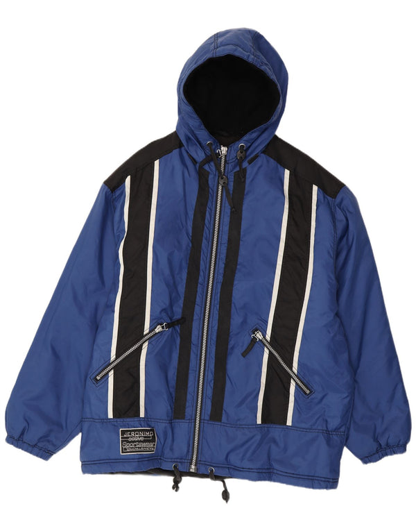 Jeronimo Chaqueta cortavientos con capucha para hombre UK 44 2XL Nylon color block azul