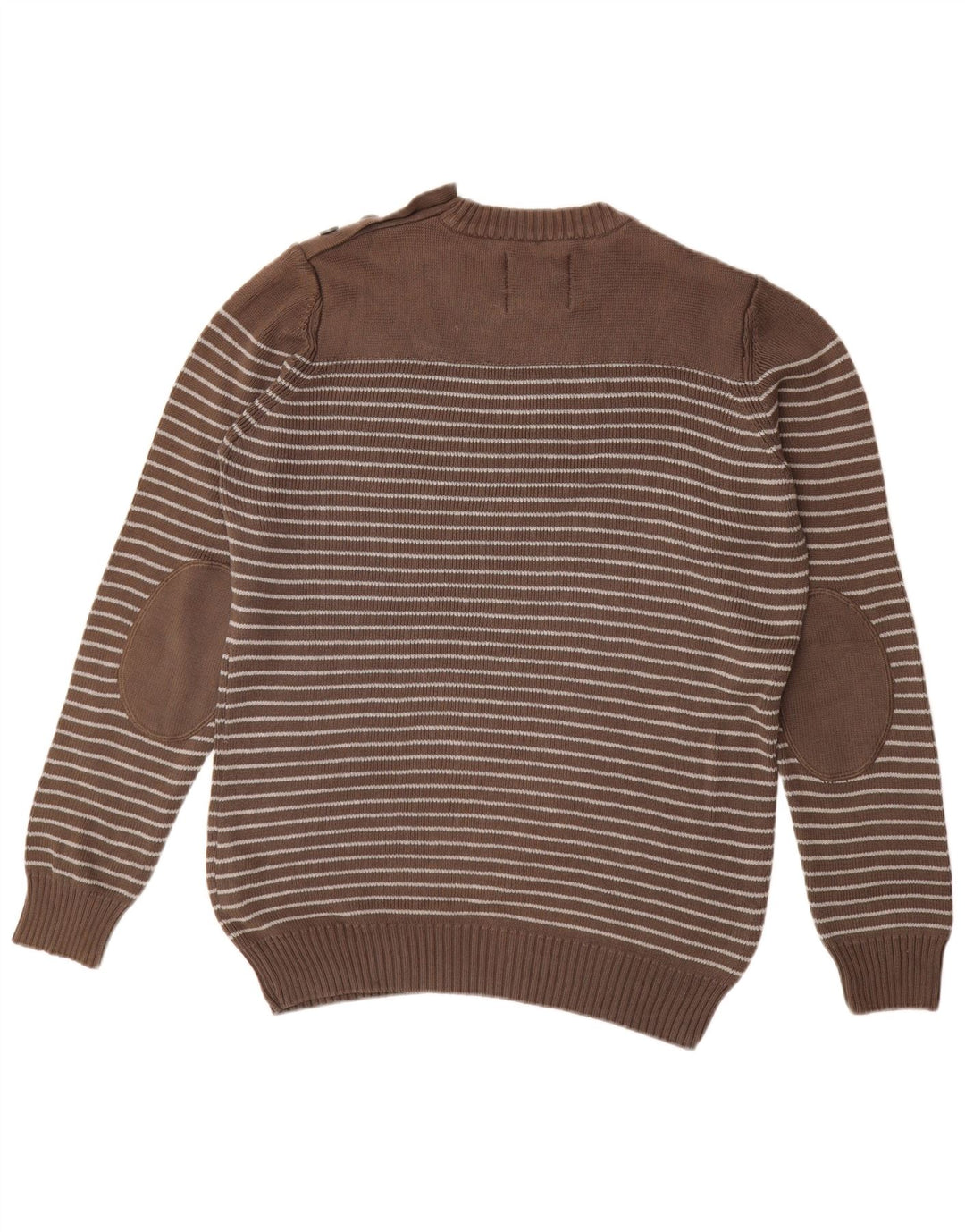 JULES Jersey de cuello redondo para hombre de algodón a rayas marrón grande