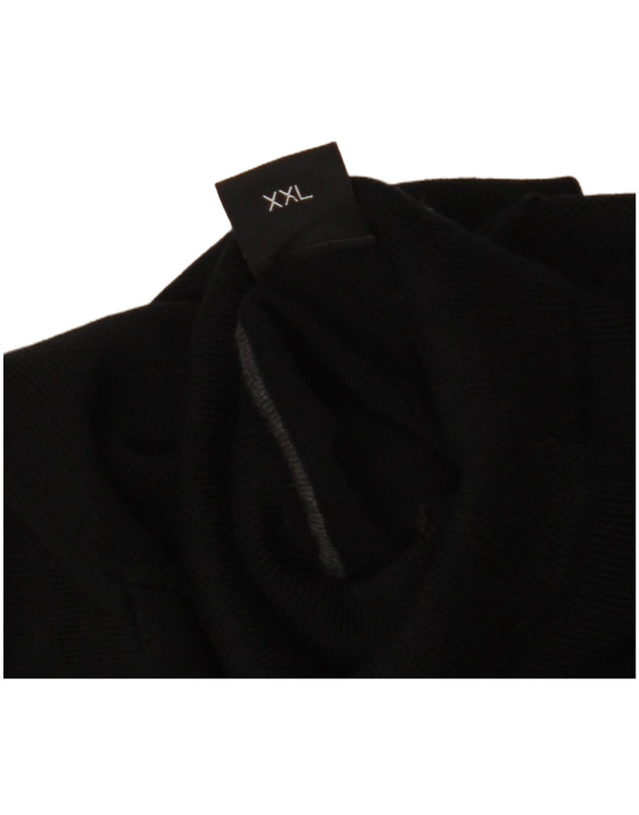 Hugo Boss Jersey con cuello vuelto para hombre, talla 2XL, lana negra