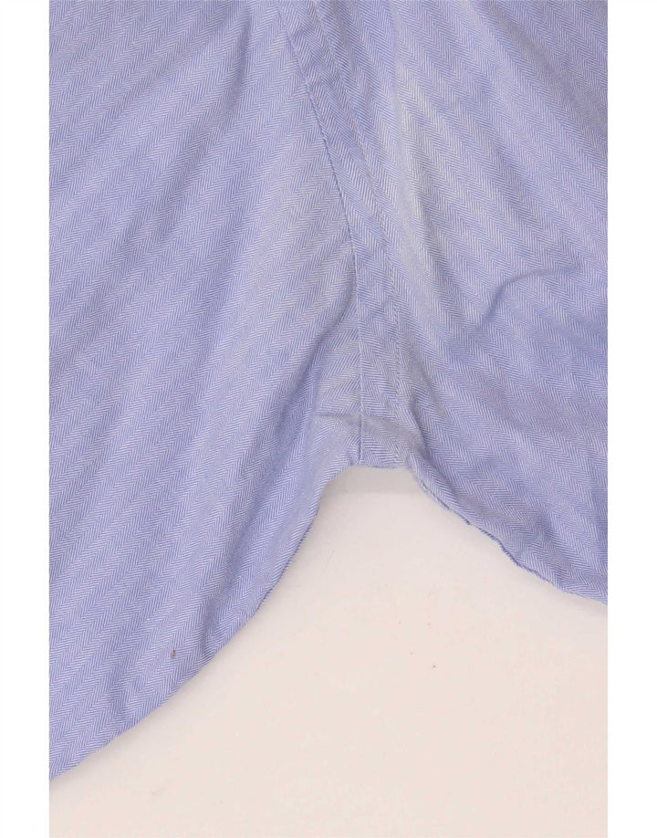 Camisa Tommy Hilfiger para hombre talla 16 algodón en espiga azul grande