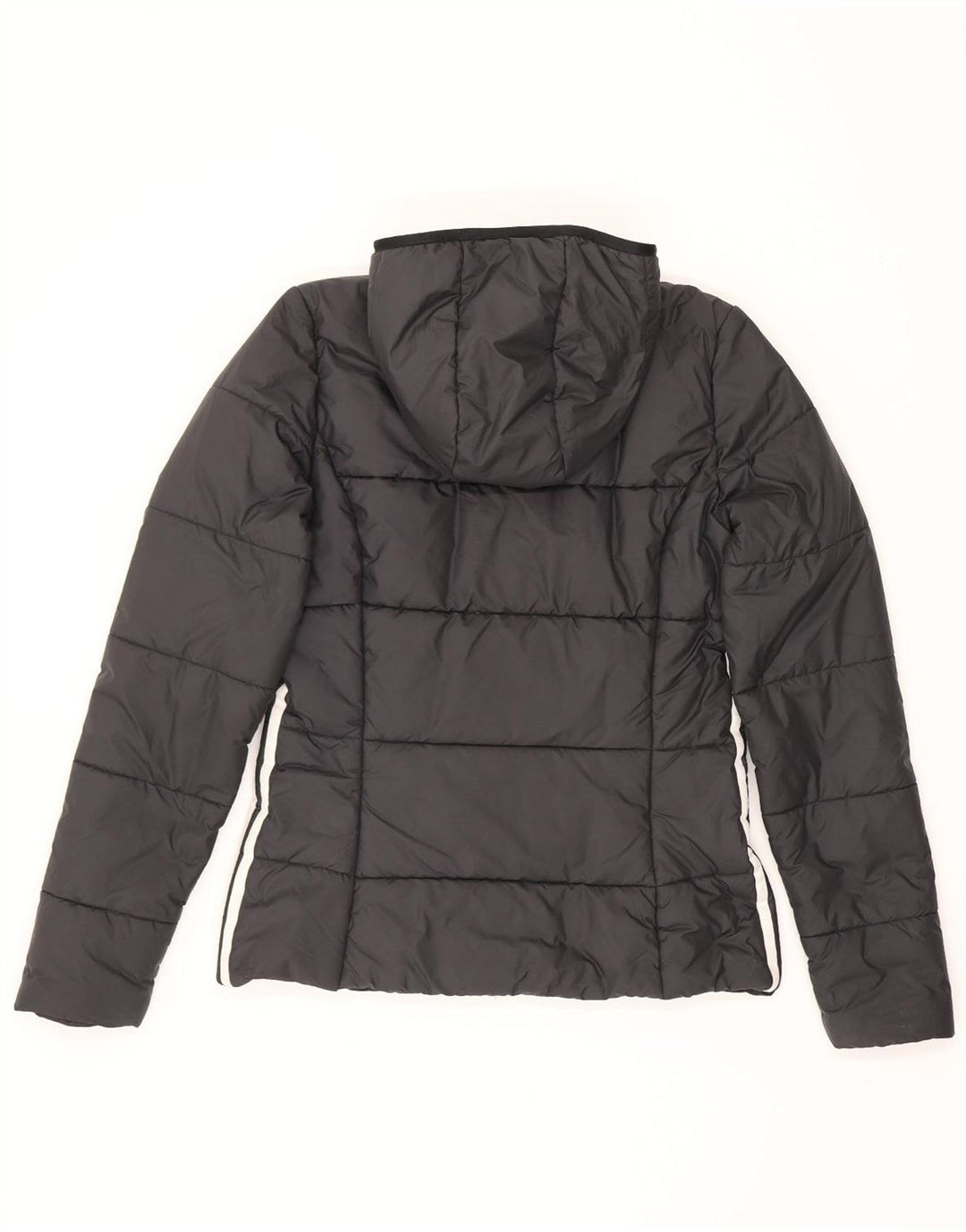 Adidas Chaqueta acolchada con capucha para mujer UK 10 Small Poliéster negro