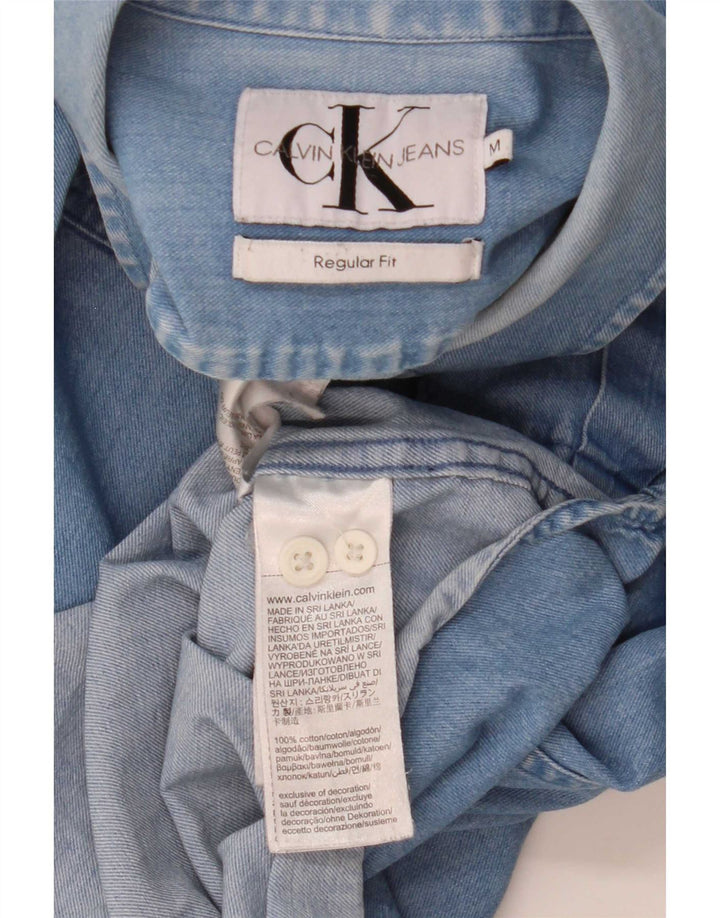 Calvin Klein Jeans Camisa vaquera de corte regular para hombre de algodón azul medio