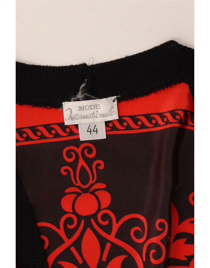 VINTAGE Womens Oversized Cardigan Top EU 44 XL Red Paisley Polyester Vintage Vintage and Second-Hand Vintage from Messina Hembry 