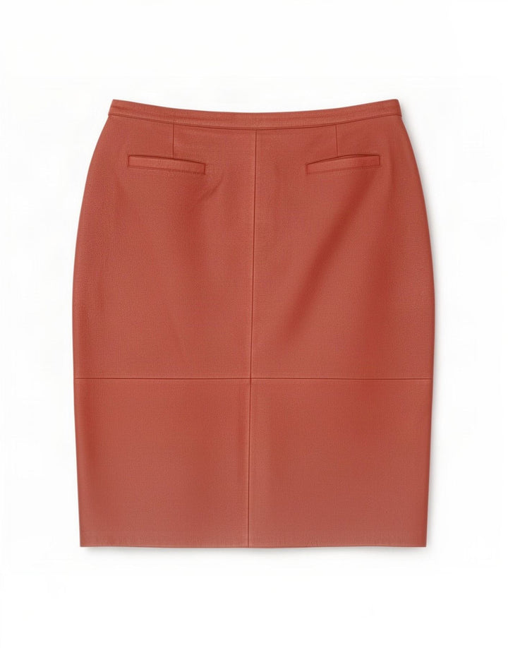 Falda de cuero vintage para mujer W34 rojo grande