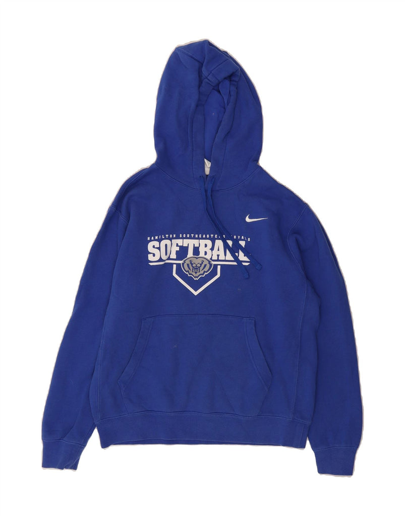 NIKE Mens Hamilton Football Graphic Hoodie Jumper Medium Blue Cotton Vintage Nike and Second-Hand Nike from Messina Hembry 