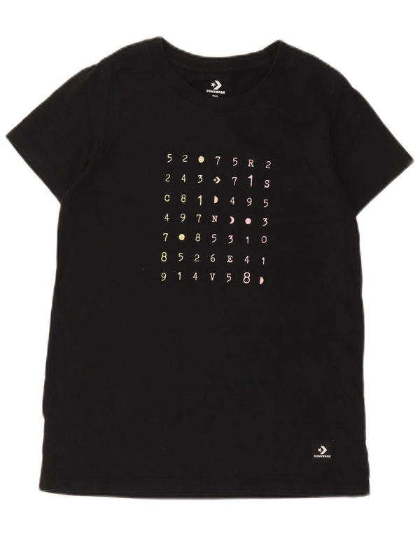 Converse Camiseta gráfica para mujer Top UK 6 XS Algodón negro