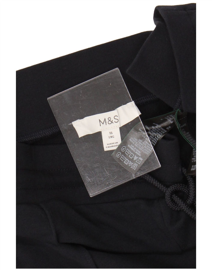 Marks & Spencer Pantalones de chándal para mujer UK 46 Large Azul marino Algodón