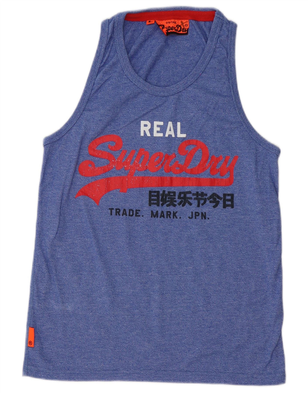 Superdry Hombre Camiseta Sin Mangas Con Gráfico Grande Azul