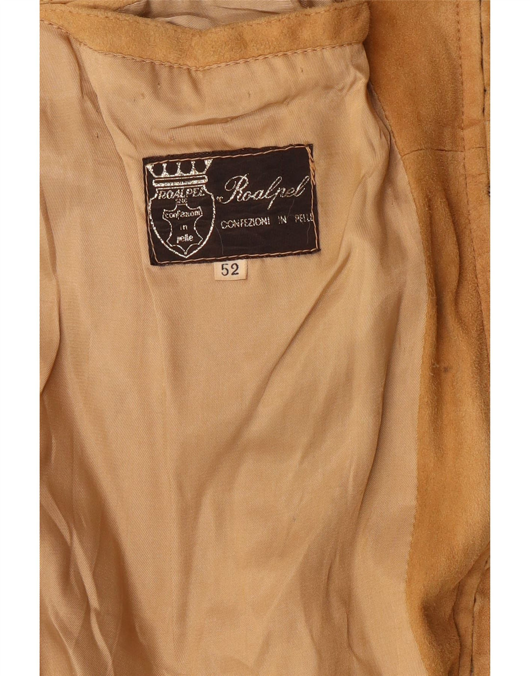 Vintage hombres ante bomber chaqueta Reino Unido 42 XL cuero marrón