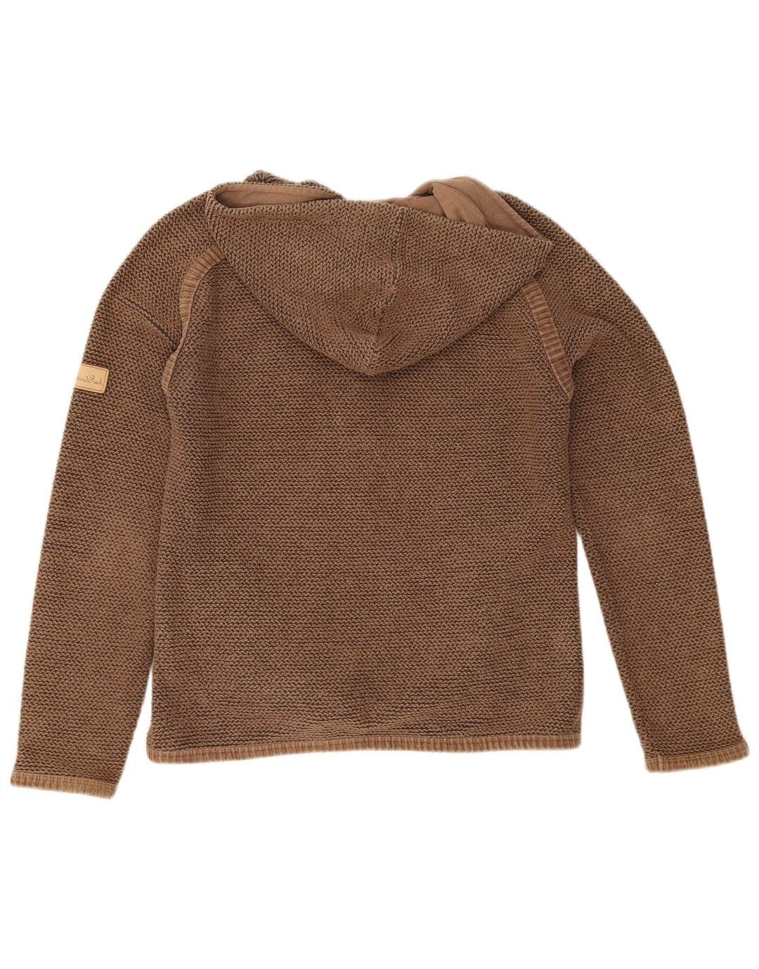 Weird Fish Suéter con capucha y cremallera extragrande para mujer UK 10 Small Brown Cotton