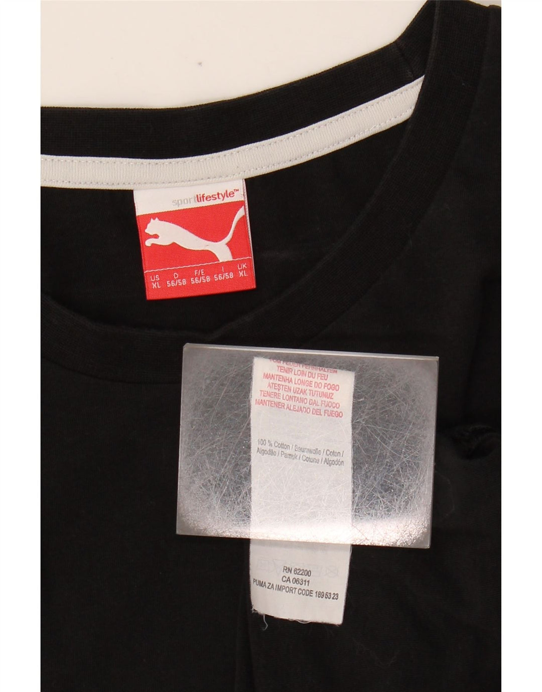 PUMA Mens T-Shirt Top XL Black Cotton