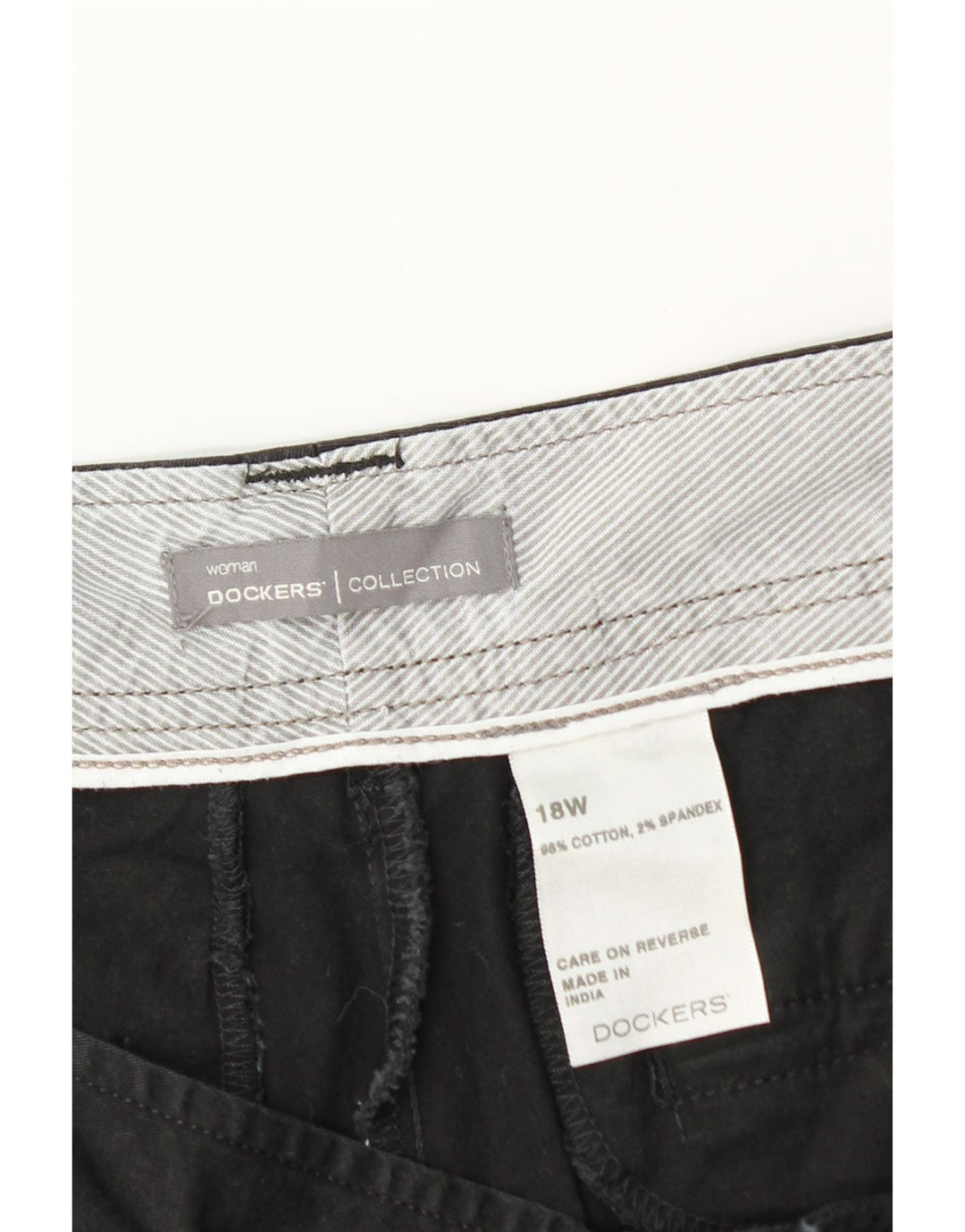 Dockers Pantalones cortos chinos para mujer US 18 2XL W38 Algodón negro