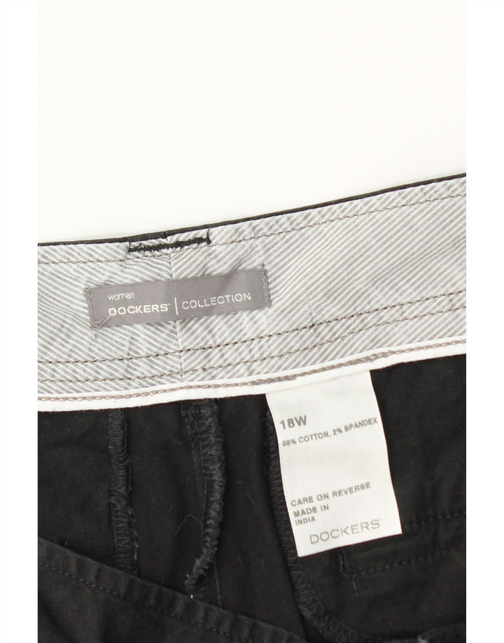 Dockers Pantalones cortos chinos para mujer US 18 2XL W38 Algodón negro