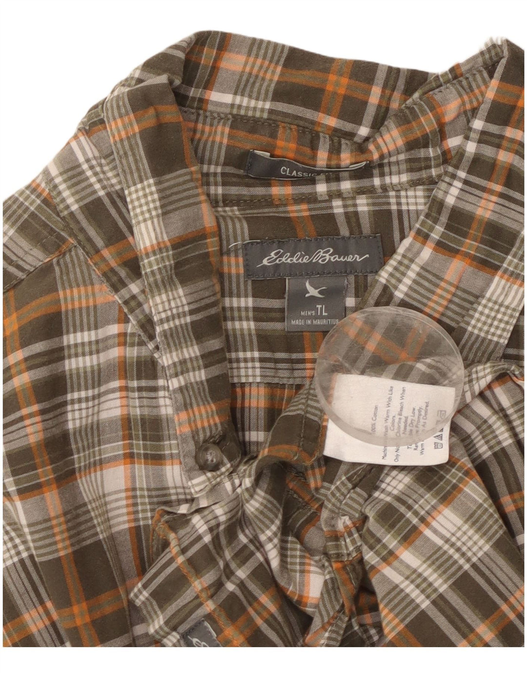 Eddie Bauer Camisa de manga corta de ajuste clásico para hombre Cuadros multicolores grandes