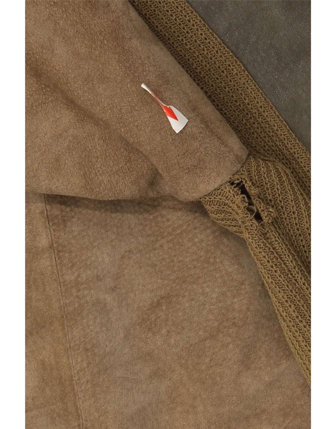 Vintage hombres ante bomber chaqueta Reino Unido 38 medio caqui colorblock cuero