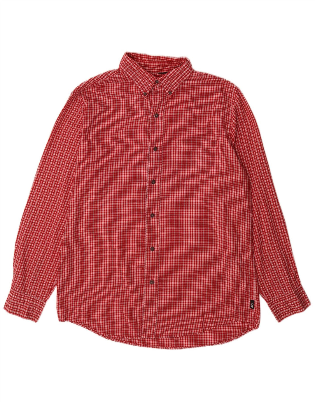 Camisa de franela Chaps para hombre de algodón a cuadros rojos medianos