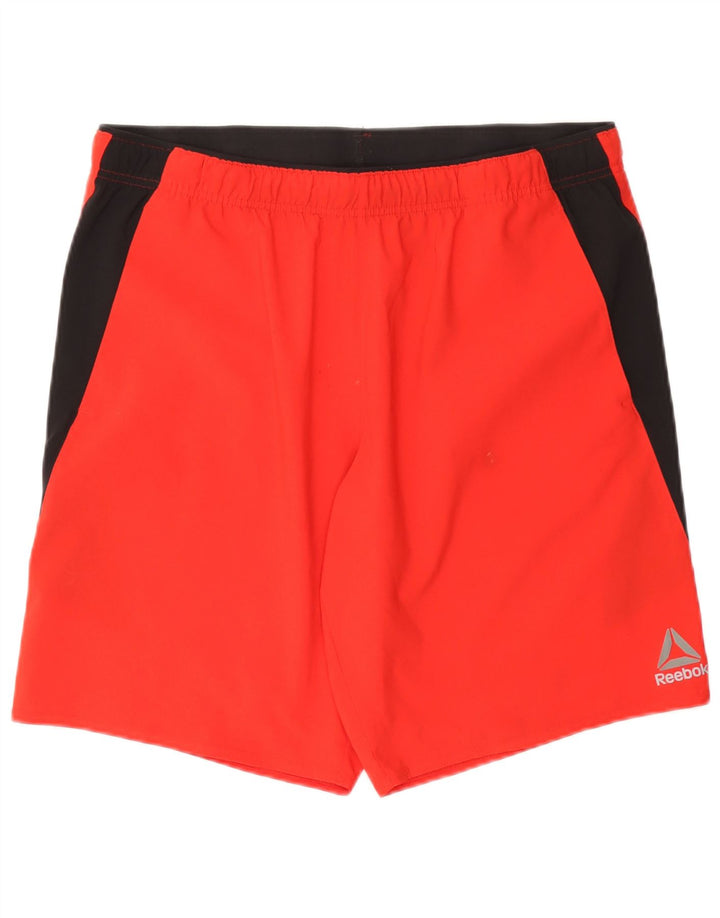 REEBOK Pantalones cortos deportivos para hombre Large Red Colourblock Poliéster