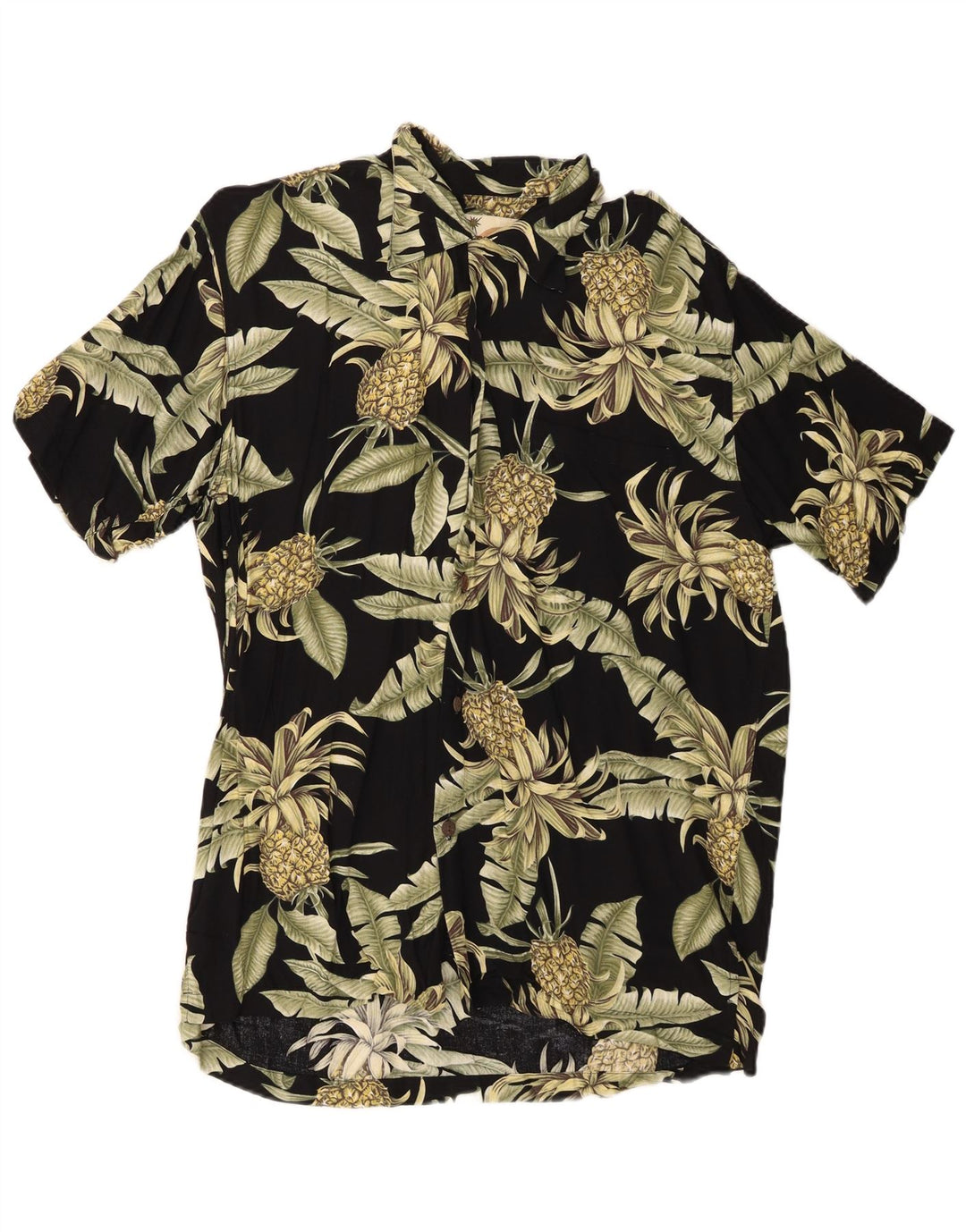 Karmakula Camisa De Manga Corta Con Estampado Abstracto Para Hombre Viscosa Negra Mediana