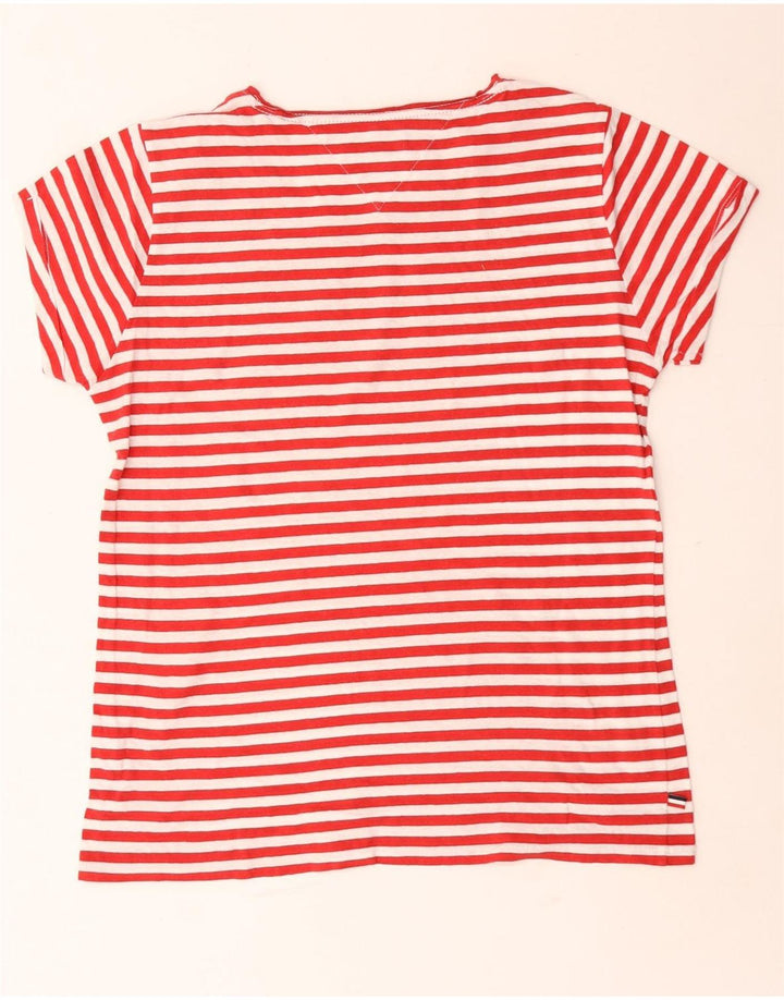 Tommy Hilfiger Camiseta para mujer Top UK 14 Medium Red Stripes