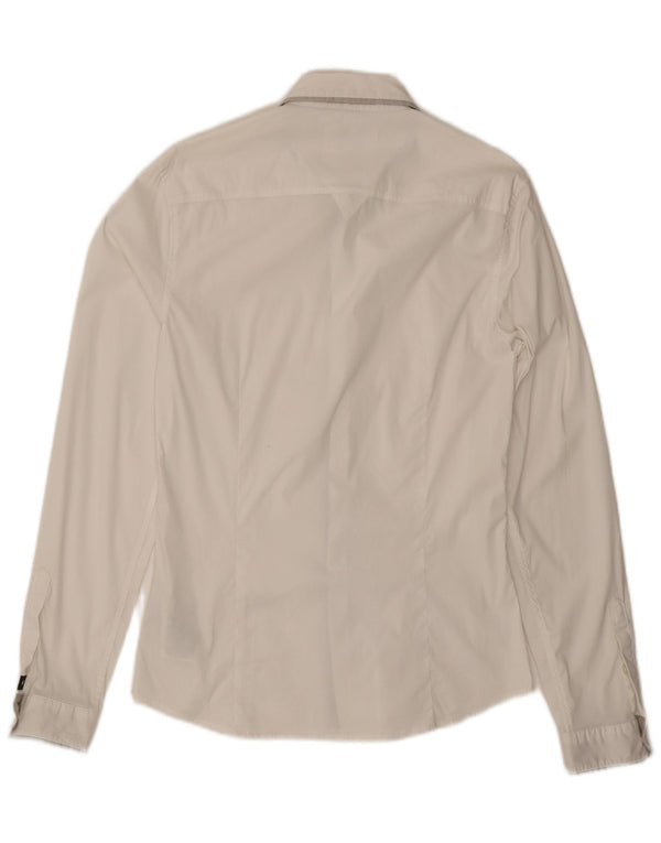 GUESS Camisa Slim Fit para Hombre Small White Cotton