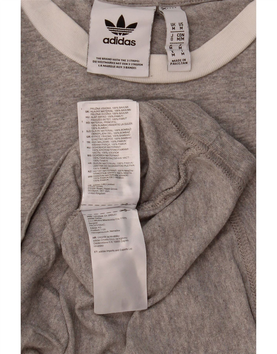Camiseta Adidas Hombre Top Algodón Gris Medio
