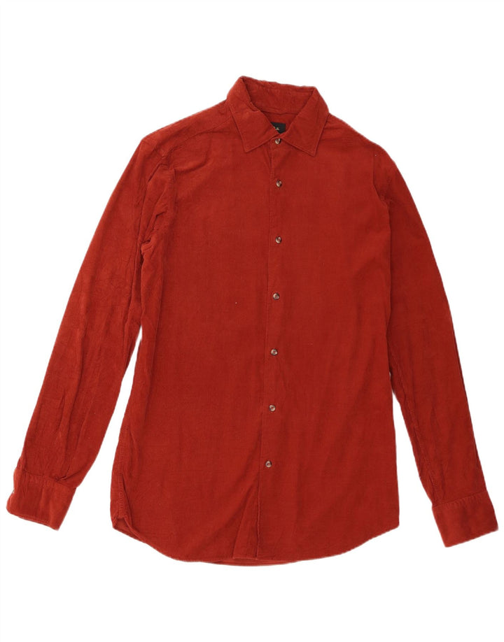 Camisa Massimo Dutti Hombre Pana Small Rojo Algodón